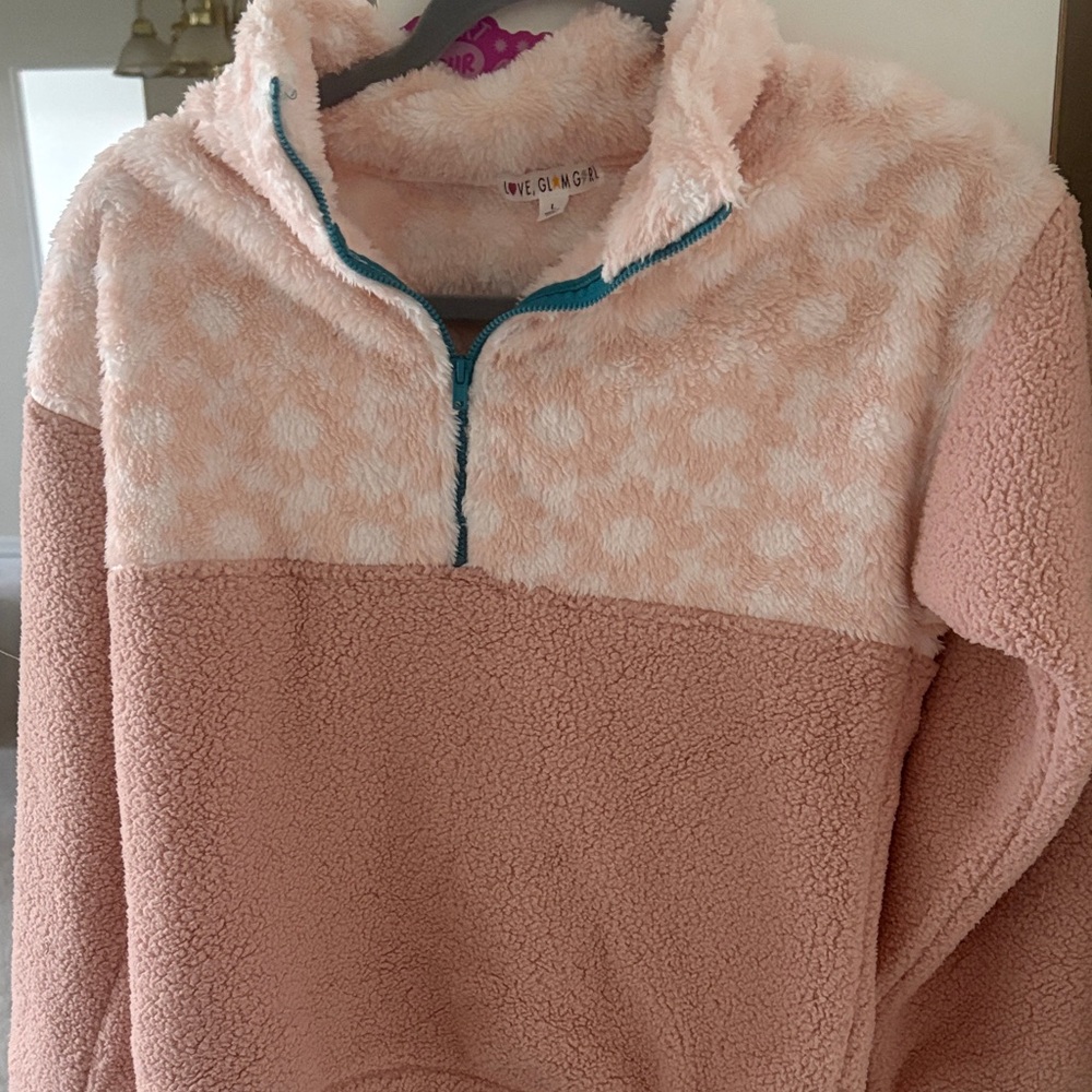 Love, GLOV? Girl Pink Sherpa Half-Zip Jacket for Kids